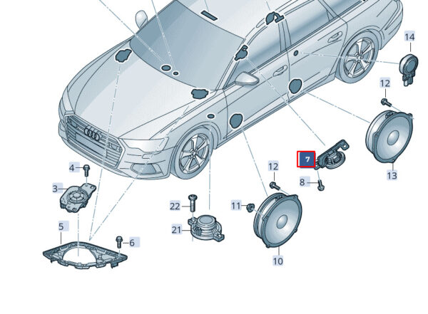 NEW AUDI A6 C8 LEFT A-PILLAR LOUDSPEAKER 4K0035709