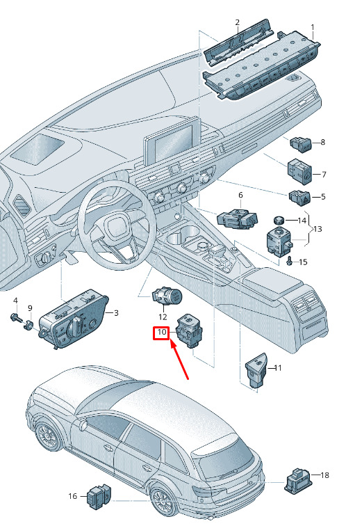 NEW AUDI A5 SPORTBACK F5 HANDBRAKE BUTTON RHD 8W2927225D 1 NEW AUDI A5 SPORTBACK F5 HANDBRAKE BUTTON RHD 8W2927225D