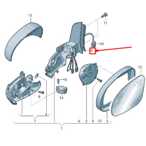 NEW VW SHARAN 7N RIGHT MIRROR DAMPING 7N0857934A