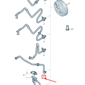 NEW VOLKSWAGEN CADDY 2K MK3 VACUUM BRAKE LINE LHD 1T0612041M