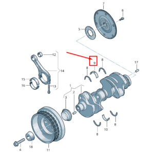 NEW AUDI Q7 4M UPPER ENGINE CRANKSHAFT BEARING SHELL 06M105561RBLA
