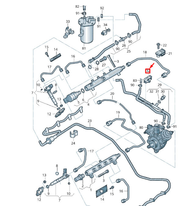 NEW VW TOUAREG 7P MK2 FUEL LINE RETAINER 059131694BM