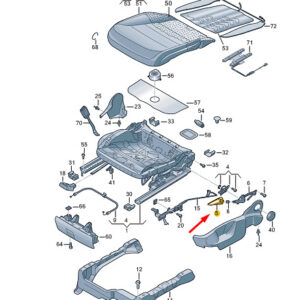 NEW VW TOUAREG 7P FRONT RIGHT SEAT HEIGHT ADJUST. HANDLE 7P6882252A82V