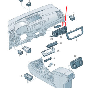 NEW VW SHARAN 7N HAZARD BUTTON 7N0953509CXSH