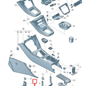 NEW VW SHARAN 7N RIGHT CONSOLE SECURING BRACKET LHD 5N1863144B