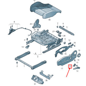 NEW AUDI Q7 4M FRONT LEFT SEAT HEIGHT ADJUST OPERATING LEVER 4M0881093