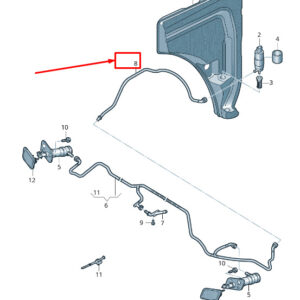 NEW AUDI Q7 4M FRONT HEADLIGHT WASHER CONNECTOR HOSE 4M0955667A