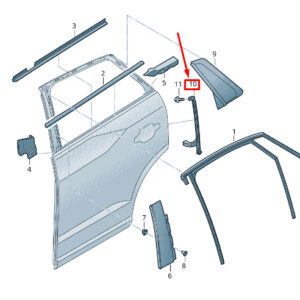 NEW AUDI Q2 GA REAR LEFT SIDE WINDOW GUIDE RAIL 81A839067
