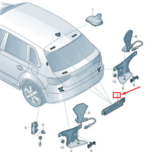NEW AUDI RS3 LEFT LOWER ANTENNA AMPLIFIER 8V4035225C
