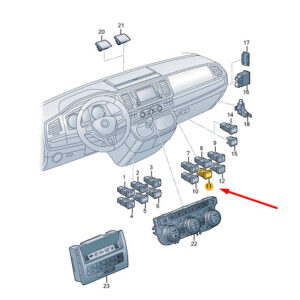 NEW VW TRANSPORTER VI T6 VENT MOTOR SWITCH 7E0959511EWHS