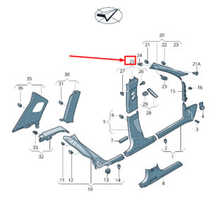NEW AUDI RSQ3 8U RIGHT UPPER B-PILLAR TRIM 8U0867244DSQ9