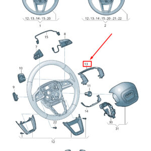 NEW AUDI Q7 4M STEERING WHEEL TRIM 4M0419689H JN5 4M0419689HJN5