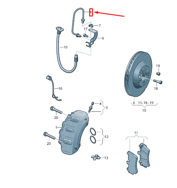 NEW VW TOUAREG 7P MK2 REAR LEFT BRAKE PIPE 7P0614771A