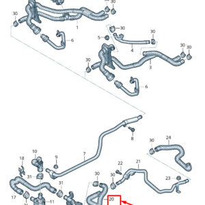 NEW AUDI A6 4A C8 ENGINE COOLANT HOSE 4K0121445AM