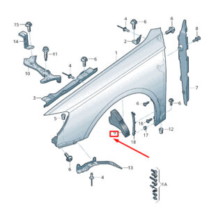 NEW AUDI RS3 UPPER FRONT RIGHT FENDER SEAL 8V0864238B