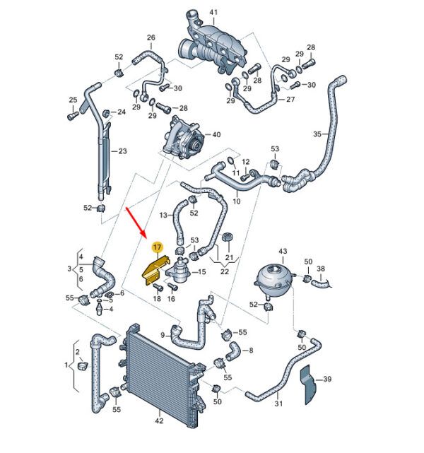 NEW VW TRANSPORTER VI T6 ADDITIONAL COOLANT PUMP BRACKET 06H121079G