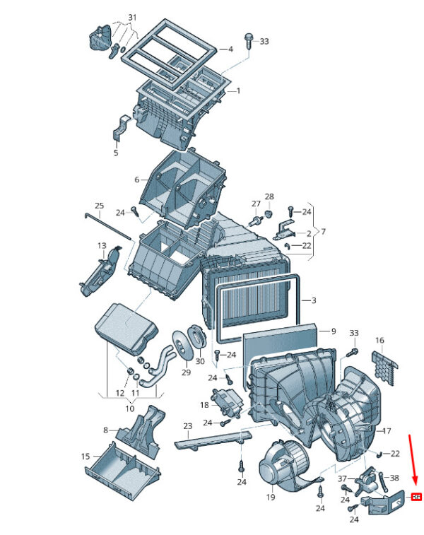 NEW VW TRANSPORTER T6 RECIRC. AIR OPERATION RETAINING PLATE 7H1819939A