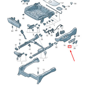NEW VW TOUAREG 7P MK2 FRONT LEFT SEAT SWITCH TRIM 7P6882515DNX1