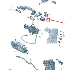 NEW VW TOURAN 5T FRONT RIGHT DOOR LOCK HOUSING LHD 510839168