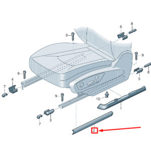 NEW AUDI Q8 4MN RIGHT SEAT CENTER GUIDE RAIL COVER 4M08810984PK