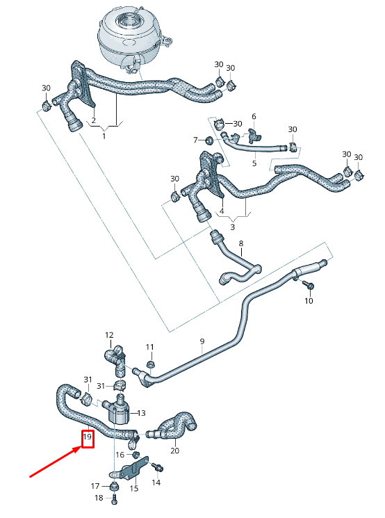 NEW AUDI A6 4A C8 ENGINE COOLANT HOSE 4K0819374AB 1 NEW AUDI A6 4A C8 ENGINE COOLANT HOSE 4K0819374AB