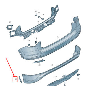NEW AUDI Q2 GA REAR RIGHT BUMPER TRIM 81A807838