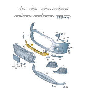 NEW AUDI A1 SPORTBACK GB FRONT BUMPER CENTER GRILLE 82A8076839B9