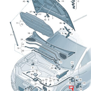 NEW AUDI Q2 GA RIGHT BONNET RELEASE HANDLE LHD 81C823533A4PK