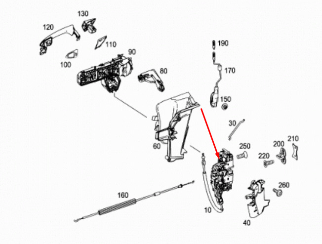 NEW MERCEDES-BENZ C-CLASS W204 FRONT RIGHT DOOR LOCK A2047203835 ORIGINAL 1 NEW MERCEDES-BENZ C-CLASS W204 FRONT RIGHT DOOR LOCK A2047203835 ORIGINAL