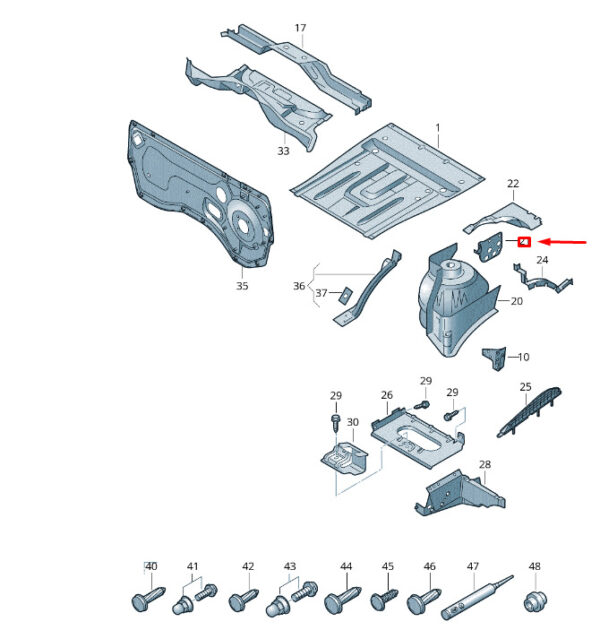 NEW VW TRANSPORTER VI T6 FRONT LEFT BOTTOM PLATE REINFORCEMENT 7H8803737