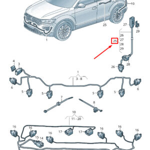 NEW VOLKSWAGEN T-ROC A11 ADAPTER CABLE LOOM 5G0971154