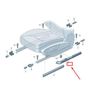 NEW AUDI Q8 4MN LEFT OUTER SEAT GUIDE RAIL COVER 4M0881457BDS2