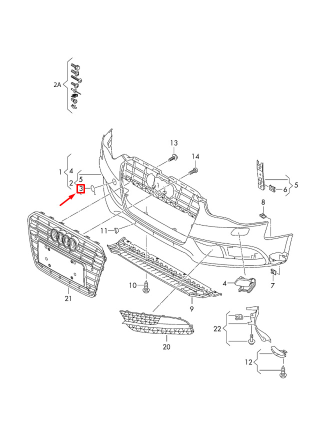 NEW AUDI A5 SPORTBACK 8TA FRONT BUMPER TOW HOOK EYE COVER 8T0807241CGRU ORIGINAL 2 NEW AUDI A5 SPORTBACK 8TA FRONT BUMPER TOW HOOK EYE COVER 8T0807241CGRU ORIGINAL - Image 2