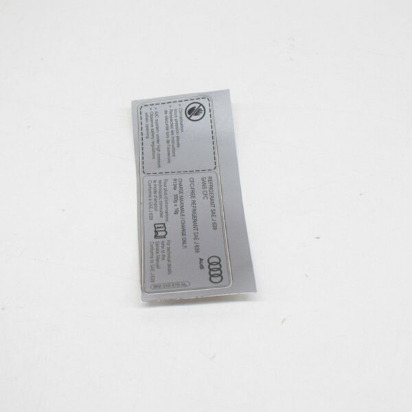 NEW AUDI A4 B8 AIR CONDITIONER STICKER 8K0010515AL ORIGINAL - Image 2