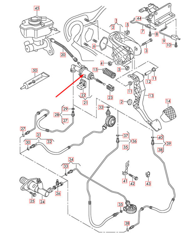 NEW AUDI TT 8J9 CLUTCH MASTER CYLINDER 1K0721388AC - Image 2