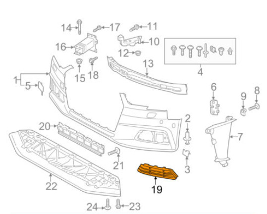 NEW AUDI A4 B9 FRONT BUMPER RIGHT GRILLE 8W0807682RRU6 2017 2 NEW AUDI A4 B9 FRONT BUMPER RIGHT GRILLE 8W0807682RRU6 2017 - Image 2