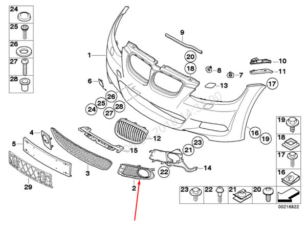 NEW BMW 3 E93 RIGHT FOG LIGHT GRILLE M SPORT 51118041182 8041182 2009 - Image 2
