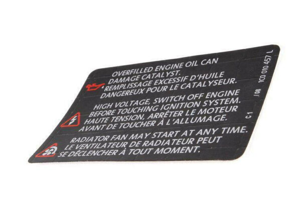 NEW VOLKSWAGEN BEETLE 9C CAUTION LABEL 1C0010457L ORIGINAL - Image 2