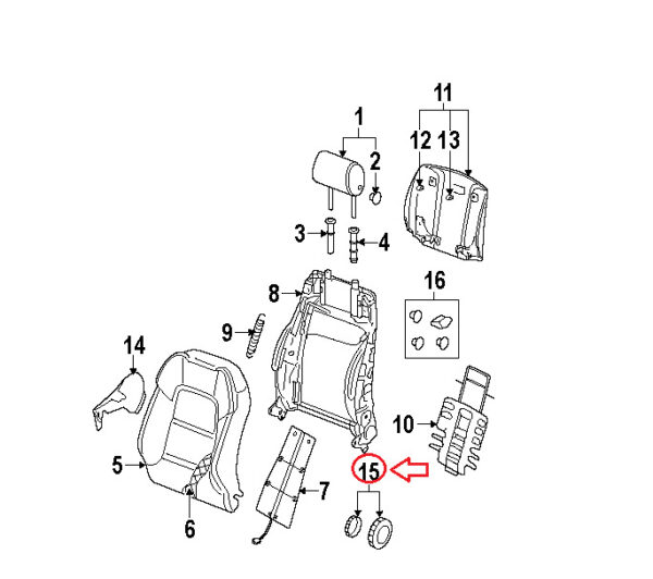 NEW AUDI A3 S3 FRONT SEAT BACKREST ADJUSTMENT KNOB WHEEL 8P48816714PK ORIGINAL - Image 2