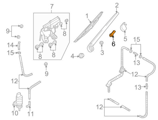 NEW AUDI Q7 4L REAR WINDSHIELD WASHER NOZZLE SPRAY 8E9955985 ORIGINAL - Image 2