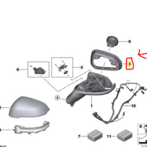 NEW BMW X1 U11 LEFT WING MIRROR BODY 51165A30491 ORIGINAL