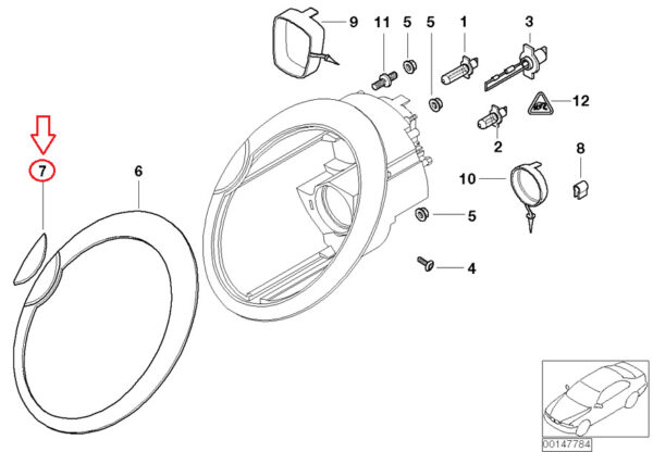 NEW MINI R50 RIGHT HEADLIGHT WASHER COVER 63126922156 ORIGINAL - Image 2