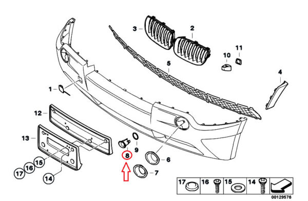 NEW BMW X3 E83 FRONT RIGHT PDC SENSOR MOUNT BRACKET 51113402846 ORIGINAL - Image 2