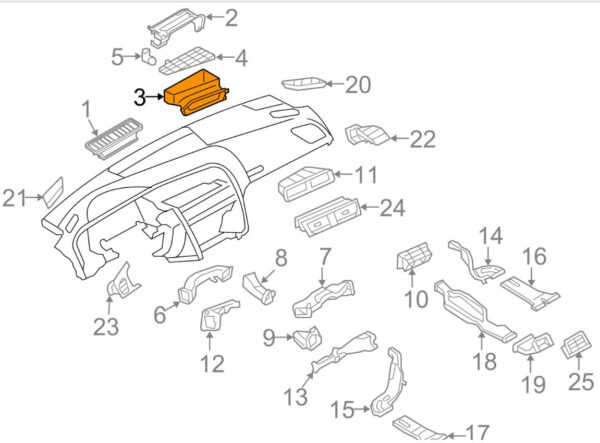 NEW AUDI A4 B8 DASHBOARD INTAKE DUCT 8K2819904A RHD - Image 2