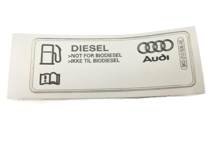 NEW AUDI A4 B8 FUEL STICKER LABEL 8K0010508AE ORIGINAL 2 NEW AUDI A4 B8 FUEL STICKER LABEL 8K0010508AE ORIGINAL - Image 2