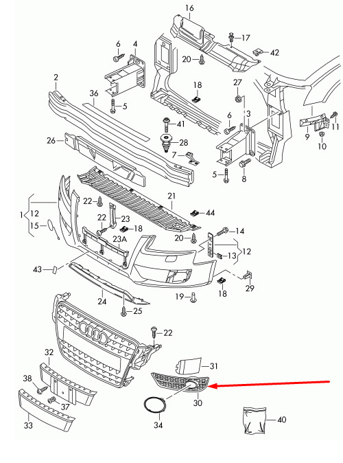 NEW AUDI A5 8T LEFT FOG LIGHT GRILLE S-LINE 8T0807681C01C 8T0807681C 01C 3 NEW AUDI A5 8T LEFT FOG LIGHT GRILLE S-LINE 8T0807681C01C 8T0807681C 01C - Image 3