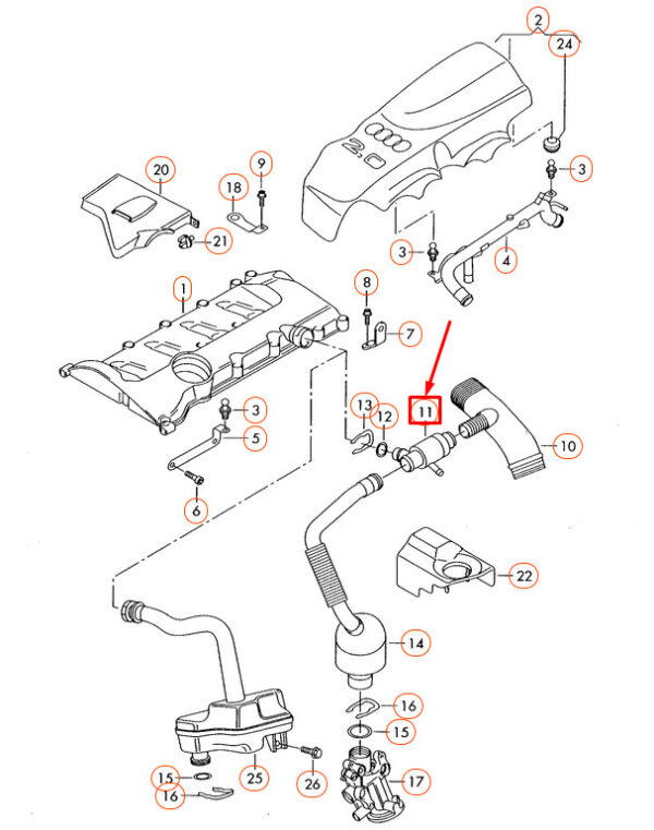 NEW AUDI A4 B7 BREATHER VALVE 06B103235Q - Image 3