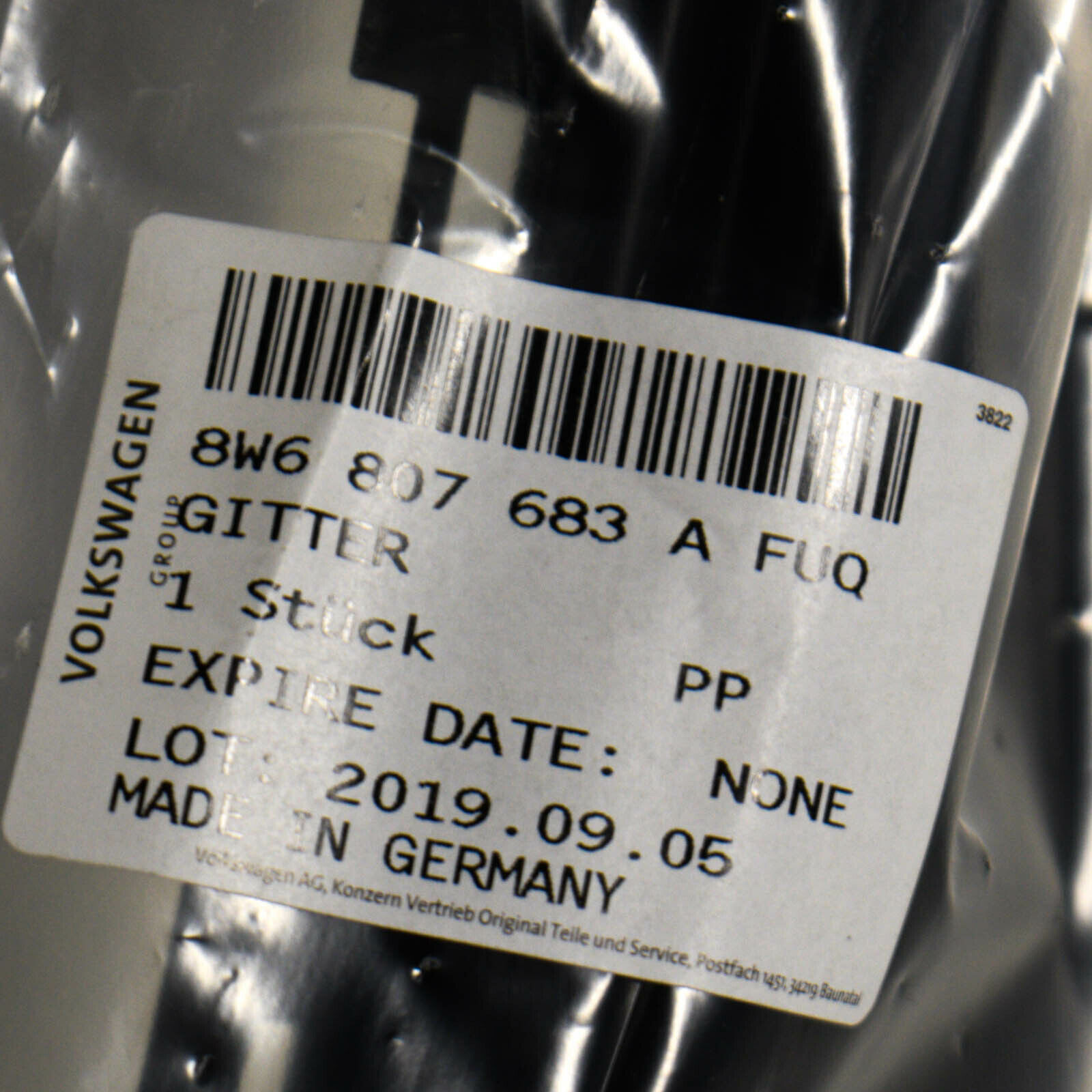 NEW AUDI A5 CONVERTIBLE 8W6 FRONT BUMPER LOWER GRILLE 8W6807683AFUQ 3 NEW AUDI A5 CONVERTIBLE 8W6 FRONT BUMPER LOWER GRILLE 8W6807683AFUQ - Image 3