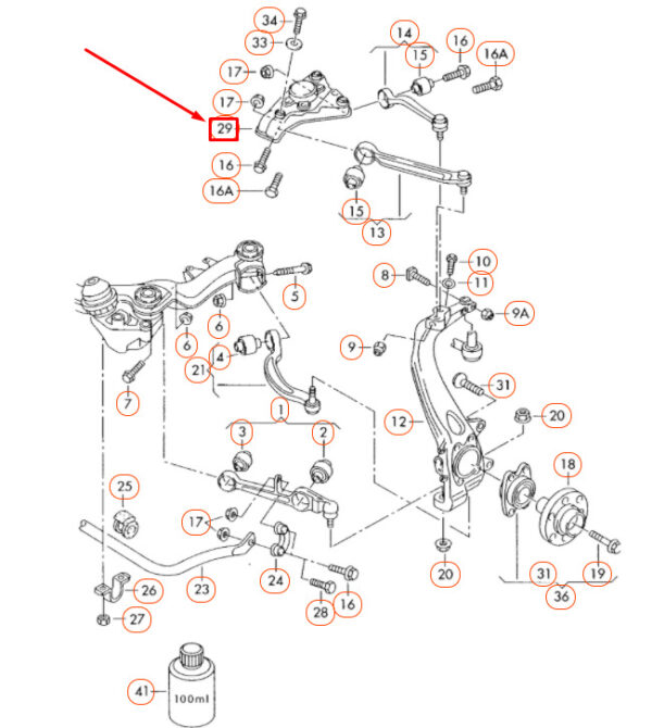 NEW AUDI A4 B7 FRONT STRUT MOUNT BRACKET 8E0412391C - Image 4