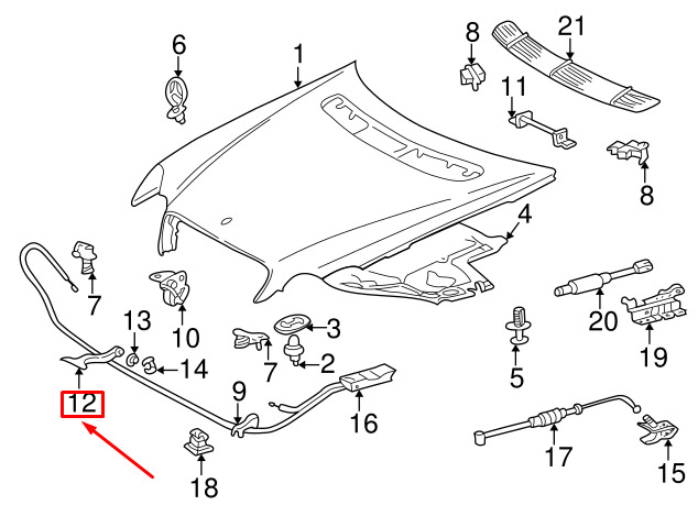 NEW MERCEDES-BENZ C-CLASS W203 HOOD RELEASE PULL HANDLE A2038870427 4 NEW MERCEDES-BENZ C-CLASS W203 HOOD RELEASE PULL HANDLE A2038870427 - Image 4